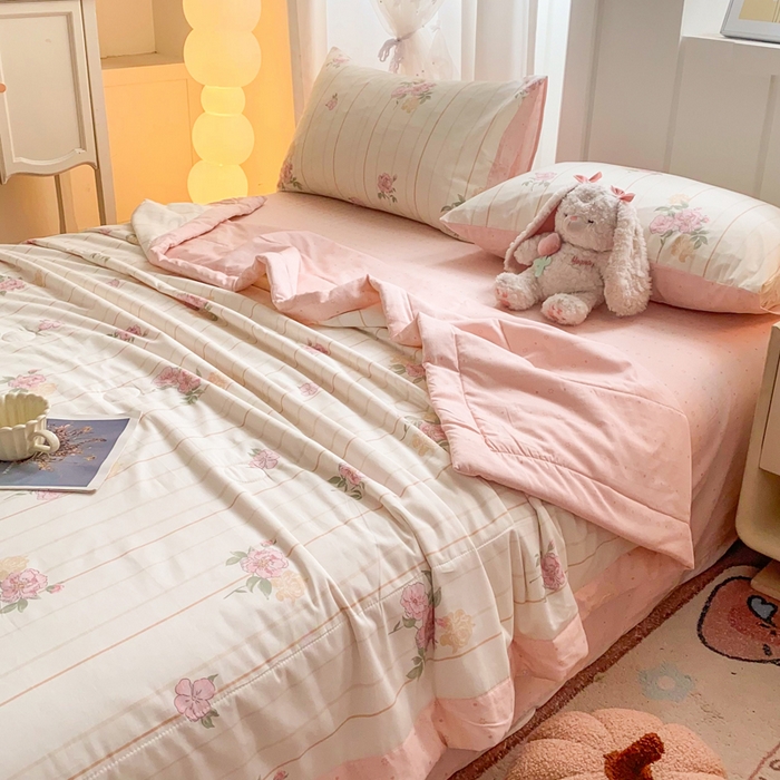 91家纺网 家纺一手货源 找家纺 羽梦家纺 2026新款新疆棉花全棉夏凉被被子被芯芸雅花开