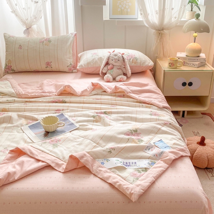 91家纺网 家纺一手货源 找家纺 羽梦家纺 2026新款新疆棉花全棉夏凉被被子被芯芸雅花开