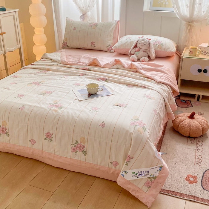 91家纺网 家纺一手货源 找家纺 羽梦家纺 2026新款新疆棉花全棉夏凉被被子被芯芸雅花开