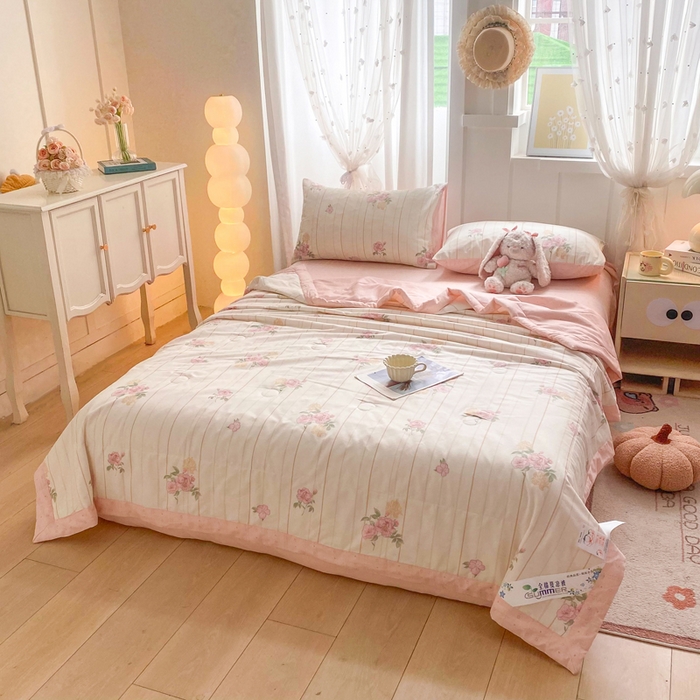 91家纺网 家纺一手货源 找家纺 羽梦家纺 2026新款新疆棉花全棉夏凉被被子被芯芸雅花开