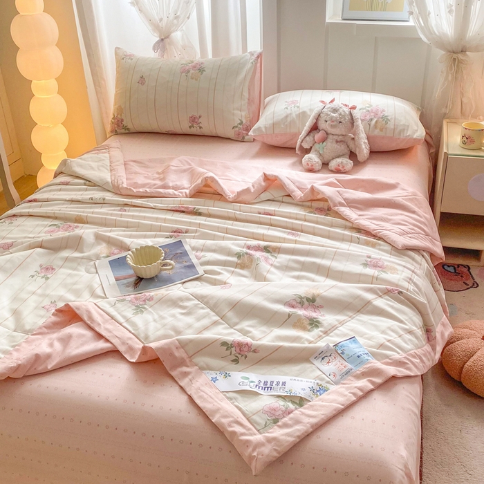 91家纺网 家纺一手货源 找家纺 羽梦家纺 2026新款新疆棉花全棉夏凉被被子被芯芸雅花开