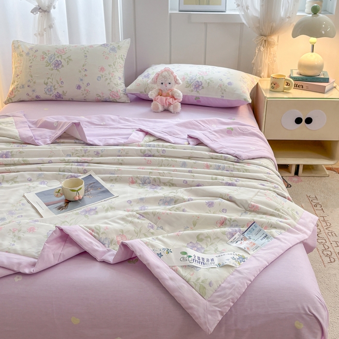 91家纺网 家纺一手货源 找家纺 羽梦家纺 2026新款新疆棉花全棉夏凉被被子被芯知意花蔓