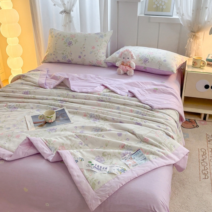 91家纺网 家纺一手货源 找家纺 羽梦家纺 2026新款新疆棉花全棉夏凉被被子被芯知意花蔓