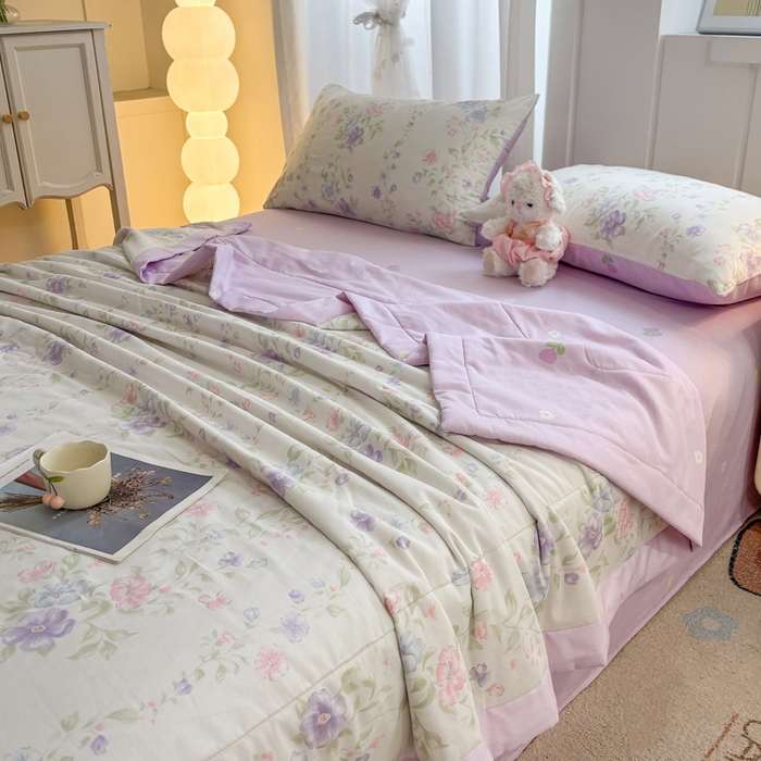 91家纺网 家纺一手货源 找家纺 羽梦家纺 2026新款新疆棉花全棉夏凉被被子被芯知意花蔓