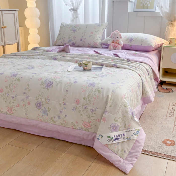 91家纺网 家纺一手货源 找家纺 羽梦家纺 2026新款新疆棉花全棉夏凉被被子被芯知意花蔓