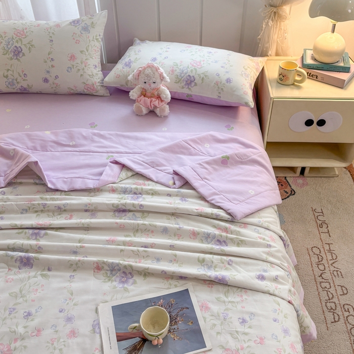 91家纺网 家纺一手货源 找家纺 羽梦家纺 2026新款新疆棉花全棉夏凉被被子被芯知意花蔓