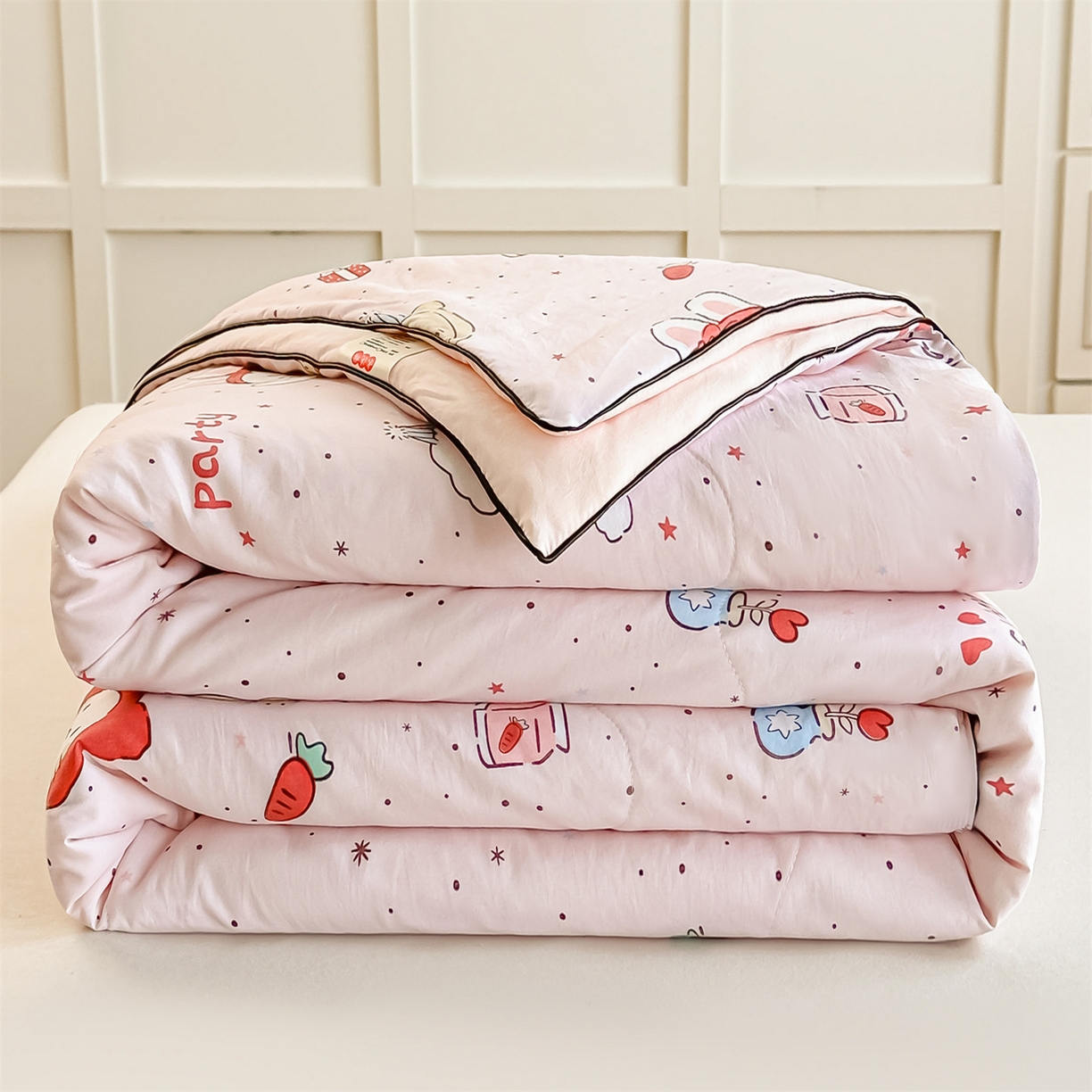 91家纺网 家纺一手货源 找家纺 招财星家纺 2026新款A类水洗棉皱绉纱夏被空调被印花夏凉被子被芯（带质检报告买家秀） 生日派对