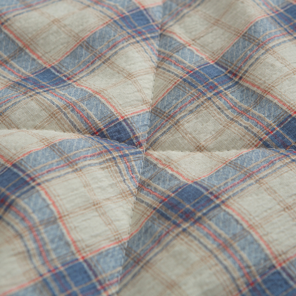 91家纺网 家纺一手货源 找家纺 宜梦家居 2026新款水洗双层纱夏被 青春湖蓝