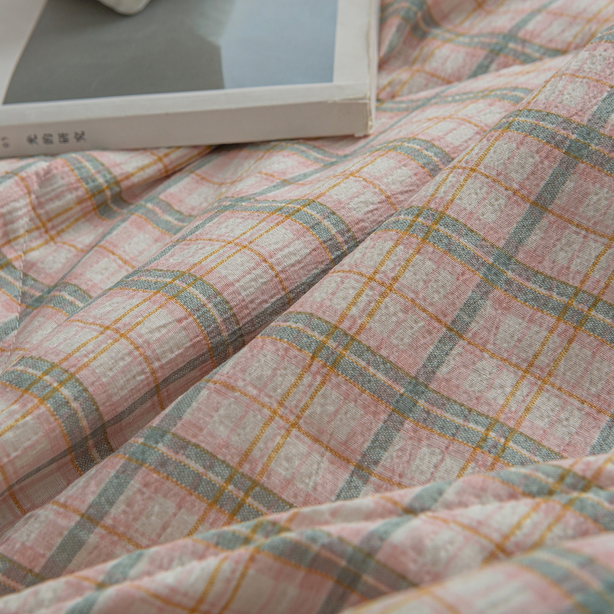 91家纺网 家纺一手货源 找家纺 宜梦家居 2026新款水洗双层纱夏被 威尼斯紫