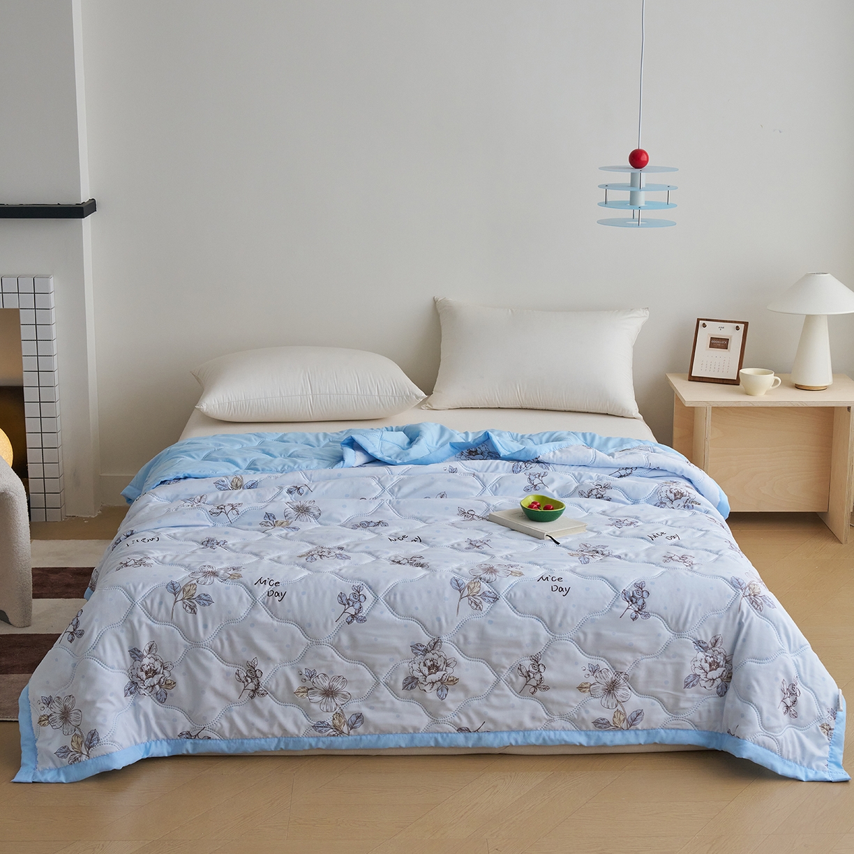 91家纺网 家纺一手货源 找家纺 （总）悦织湾家纺 2026新款超声波夏凉被印花水洗棉夏被供货批发赠品礼品被便宜夏被