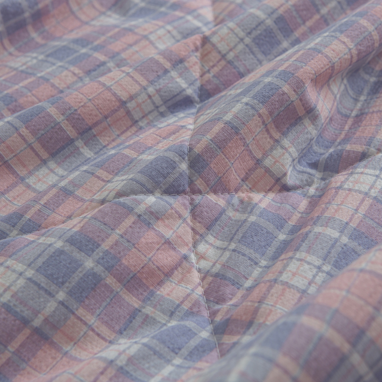 91家纺网 家纺一手货源 找家纺 宜梦家居 2026新款水洗双层纱夏被 云朵紫