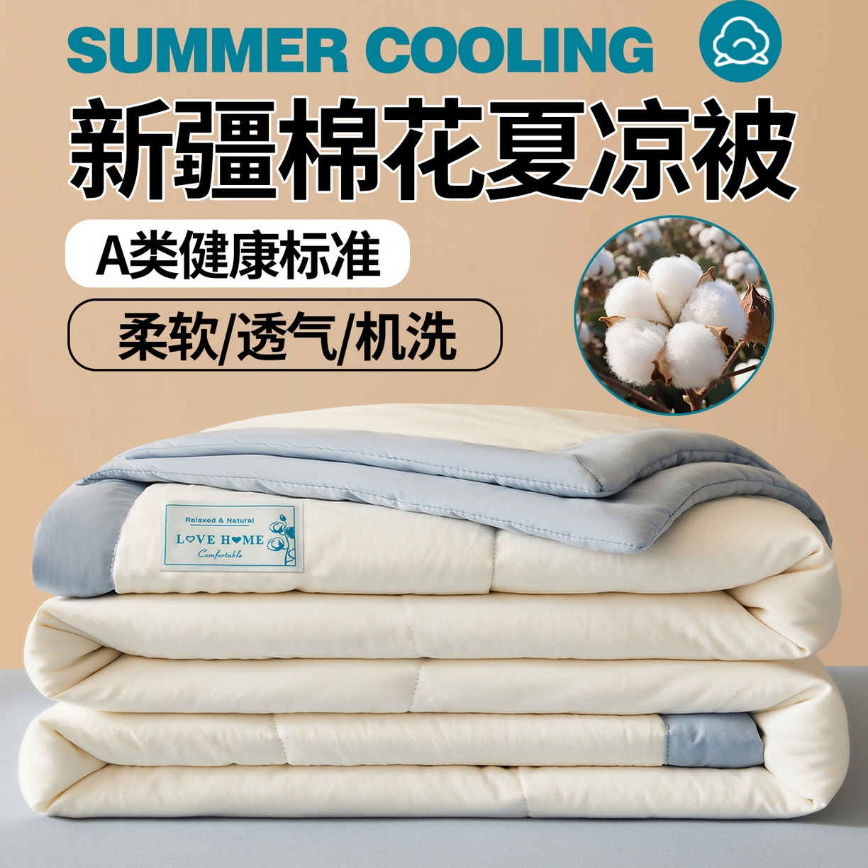 91家纺网 家纺一手货源 找家纺 罗布斯 2026新款高克重纯色简约风小清新花卉风水洗棉空调被夏被100%新疆棉花夏凉被（买家秀加微) 晨曦花漾