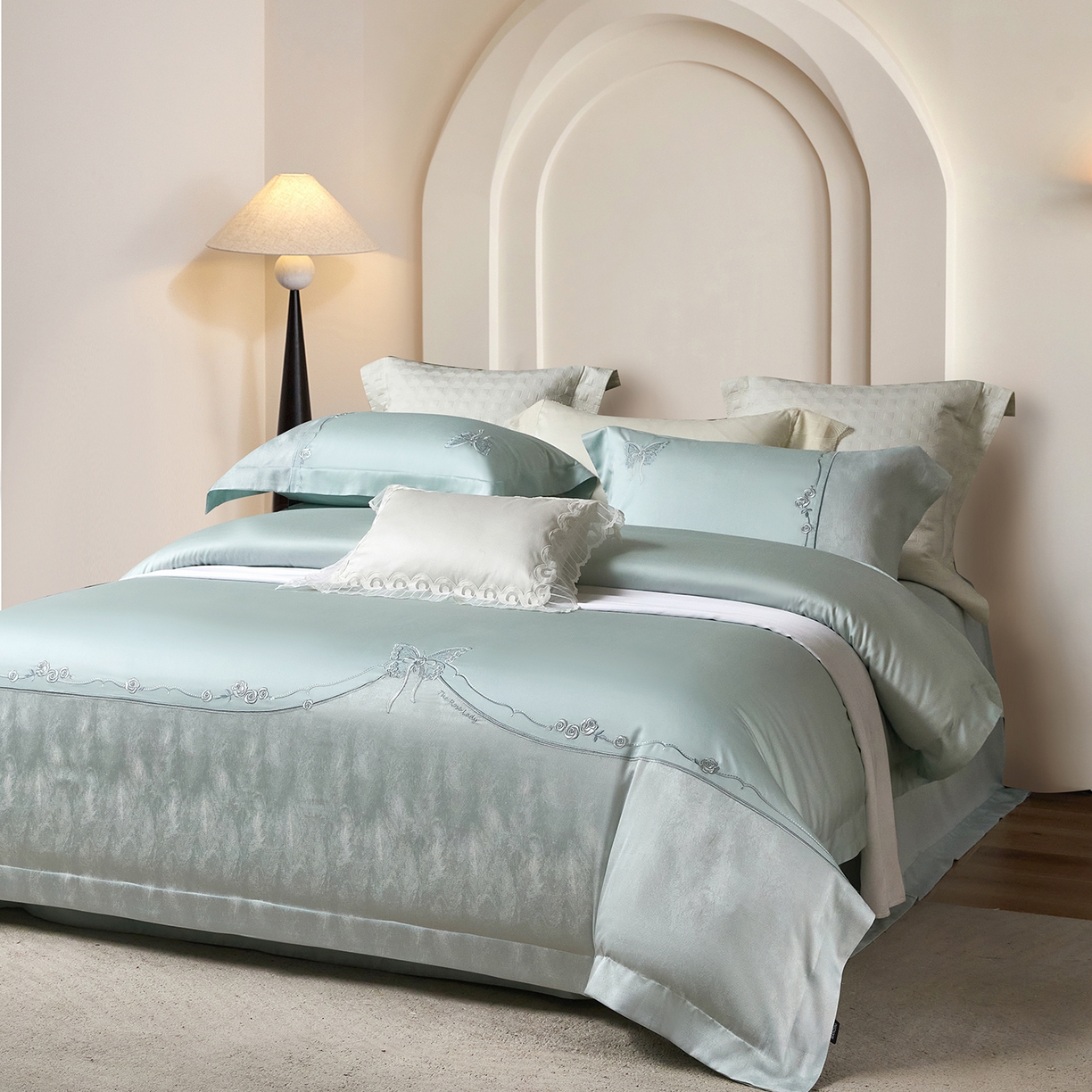 蒂爵 2026新款天丝棉提花四件套 冰晶兰