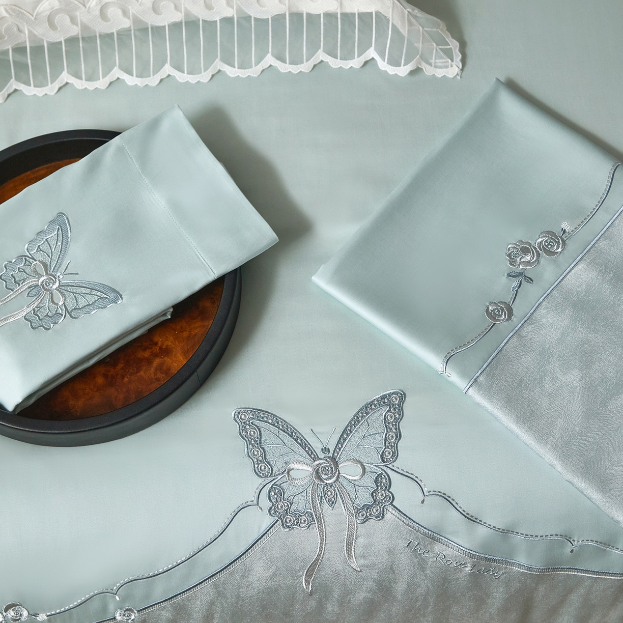 91家纺网 家纺一手货源 找家纺 蒂爵 2026新款天丝棉提花四件套 冰晶兰