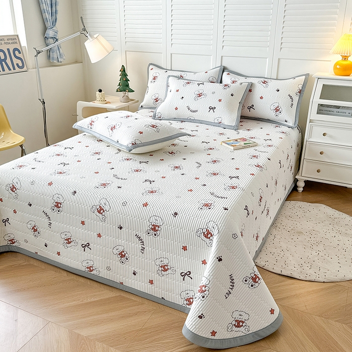 （总）卡罗兰 2026新款卡通印花凉席双面可用冰丝凉席床盖单件三四件套