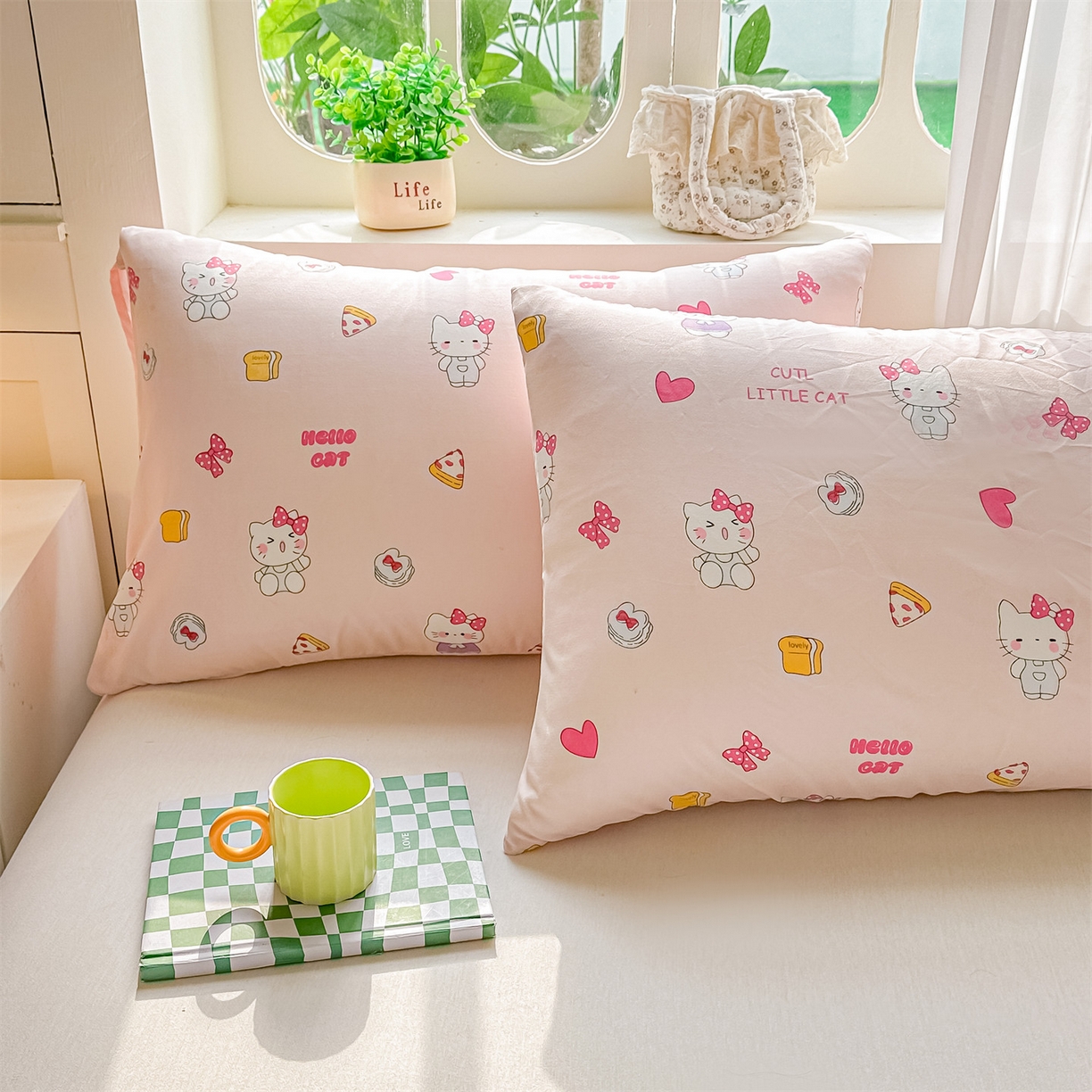 91家纺网 家纺一手货源 找家纺 招财星家纺 2026新款A类水洗棉皱绉纱夏被空调被印花夏凉被子被芯（带质检报告买家秀） 桃粉凯蒂猫