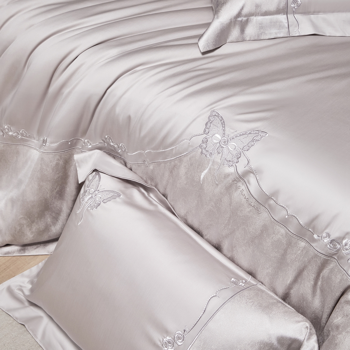 91家纺网 家纺一手货源 找家纺 蒂爵 2026新款天丝棉提花四件套 高级灰