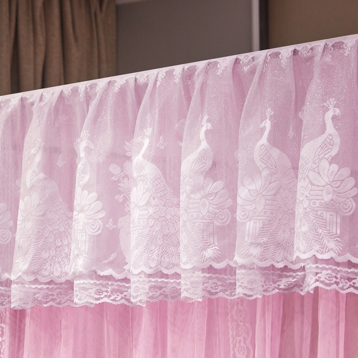 91家纺网 家纺一手货源 找家纺 舞夜盛世 2026新款三开门落地蚊帐宫廷风-华尔兹 华尔兹-粉色 22mm