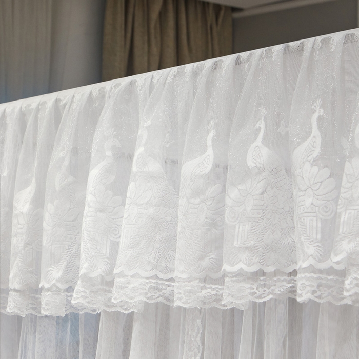 91家纺网 家纺一手货源 找家纺 舞夜盛世 2026新款三开门落地蚊帐宫廷风-华尔兹 华尔兹-白色 22mm