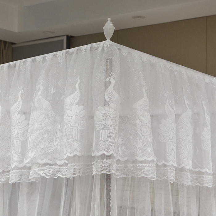 91家纺网 家纺一手货源 找家纺 舞夜盛世 2026新款三开门落地蚊帐宫廷风-华尔兹 华尔兹-白色 22mm