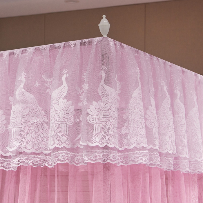 91家纺网 家纺一手货源 找家纺 舞夜盛世 2026新款三开门落地蚊帐宫廷风-华尔兹 华尔兹-粉色 22mm
