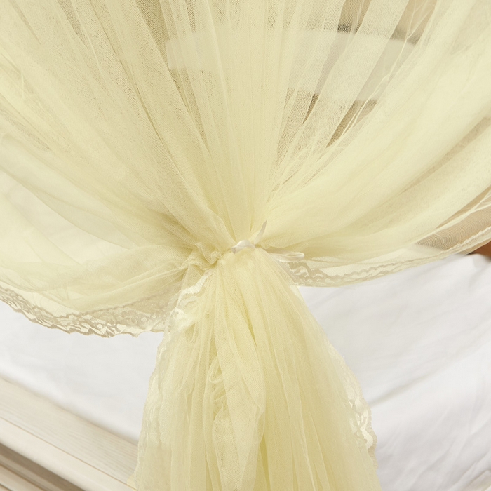 91家纺网 家纺一手货源 找家纺 舞夜盛世 2026新款三开门落地蚊帐宫廷风-华尔兹 华尔兹-黄色 22mm