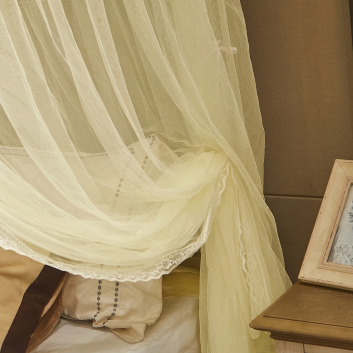91家纺网 家纺一手货源 找家纺 舞夜盛世 2026新款三开门落地蚊帐宫廷风-华尔兹 华尔兹-黄色 22mm