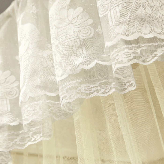 91家纺网 家纺一手货源 找家纺 舞夜盛世 2026新款三开门落地蚊帐宫廷风-华尔兹 华尔兹-黄色 22mm