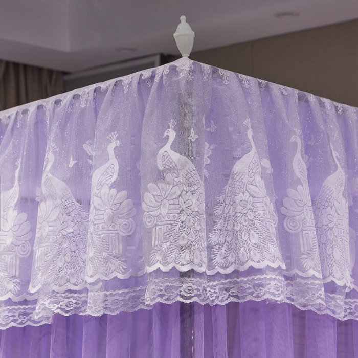 91家纺网 家纺一手货源 找家纺 舞夜盛世 2026新款三开门落地蚊帐宫廷风-华尔兹 华尔兹-紫色 22mm