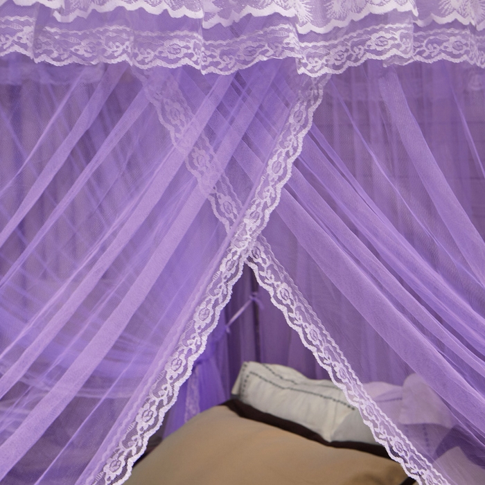 91家纺网 家纺一手货源 找家纺 舞夜盛世 2026新款三开门落地蚊帐宫廷风-华尔兹 华尔兹-紫色 22mm