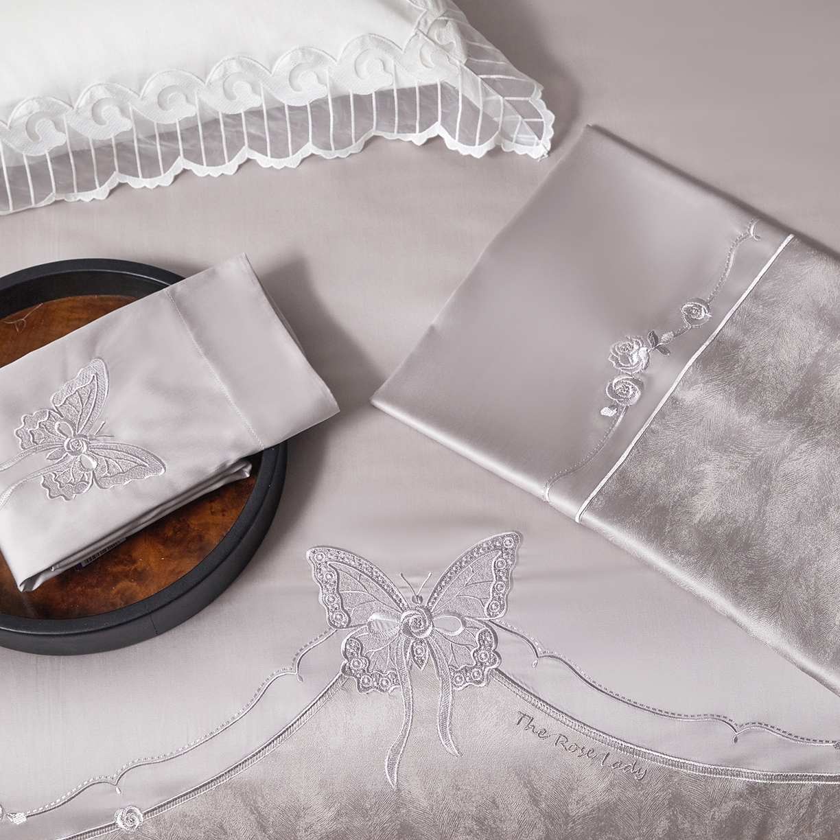 91家纺网 家纺一手货源 找家纺 蒂爵 2026新款天丝棉提花四件套 高级灰