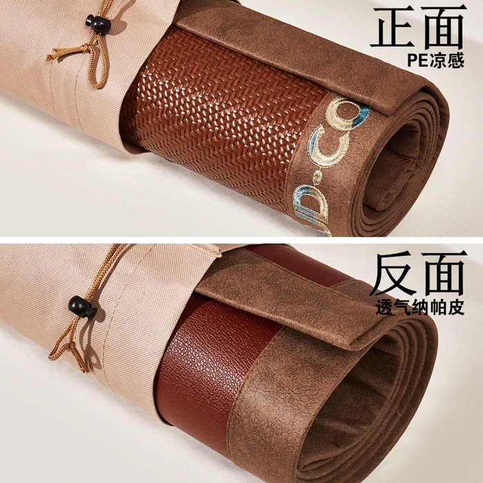 91家纺网 家纺一手货源 找家纺 （总）yyds网供 仿真牛皮席夏季高端软席凉感PE皮藤席子超纤皮革软凉席外贸版双面凉感加厚雪藤