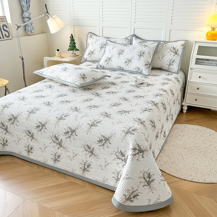 91家纺网 家纺一手货源 找家纺 （总）卡罗兰 2026新款印花凉席双面可用冰丝凉席床盖单件三件四件套