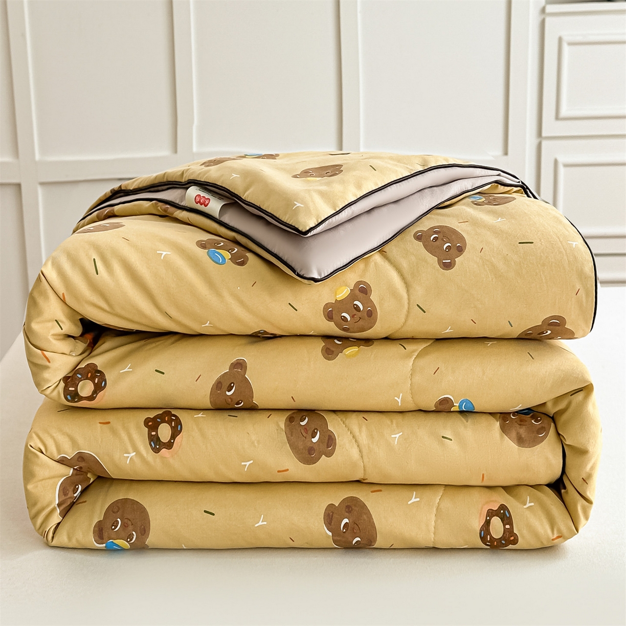 91家纺网 家纺一手货源 找家纺 招财星家纺 2026新款A类水洗棉皱绉纱夏被空调被印花夏凉被子被芯（带质检报告买家秀） 甜心小熊