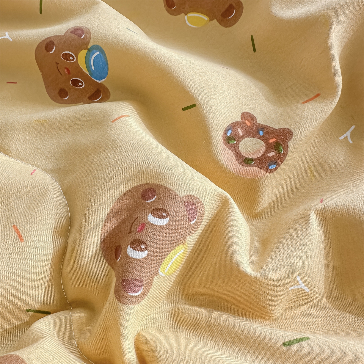 91家纺网 家纺一手货源 找家纺 招财星家纺 2026新款A类水洗棉皱绉纱夏被空调被印花夏凉被子被芯（带质检报告买家秀） 甜心小熊