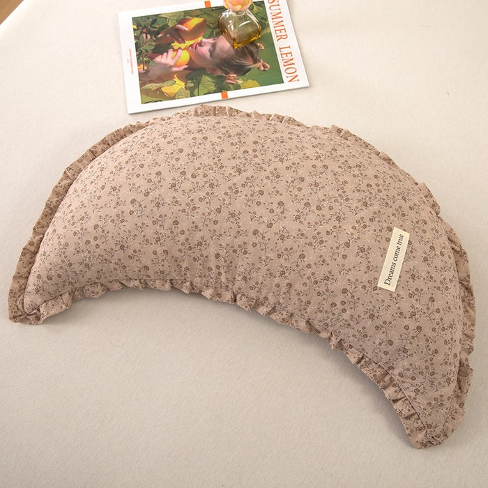 91家纺网 家纺一手货源 找家纺 枕之坊 2026新款碎花月亮荞麦枕枕头枕芯 碎花月亮-咖色