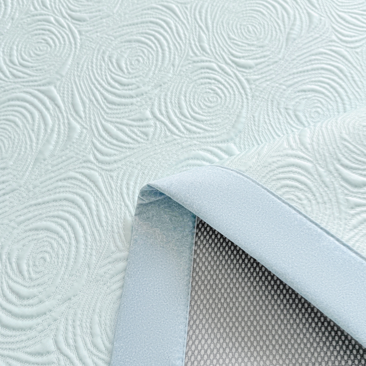 91家纺网 家纺一手货源 找家纺 席都凉席工厂店 2026年款玫瑰提花凉感豆豆席云感亲肤可水洗夏凉软席直角款-云柔玫瑰 云柔玫瑰-湖水蓝直角款