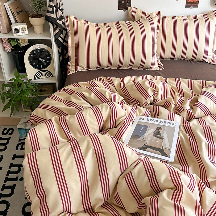 91家纺网 家纺一手货源 找家纺 朵朵家纺 2025新款芦荟棉亲肤印花系列被套单件-单被套 焦糖棕