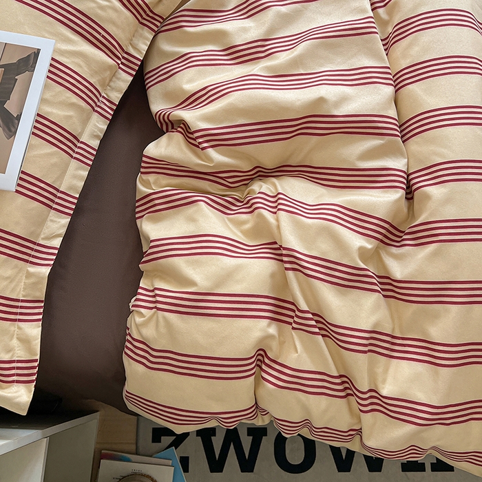 91家纺网 家纺一手货源 找家纺 朵朵家纺 2025新款芦荟棉亲肤印花系列被套单件-单被套 焦糖棕