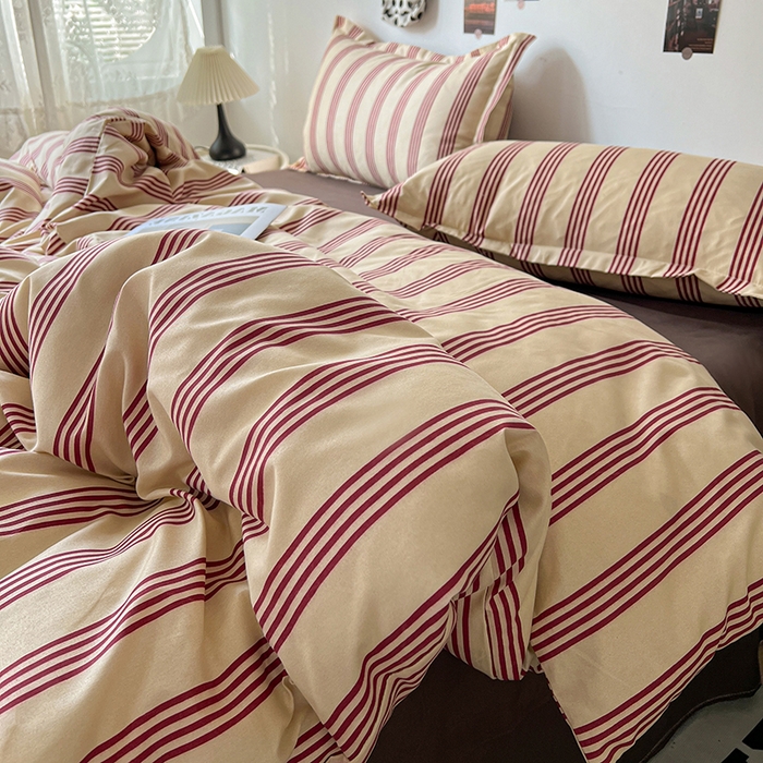 91家纺网 家纺一手货源 找家纺 朵朵家纺 2025新款芦荟棉亲肤印花系列被套单件-单被套 焦糖棕