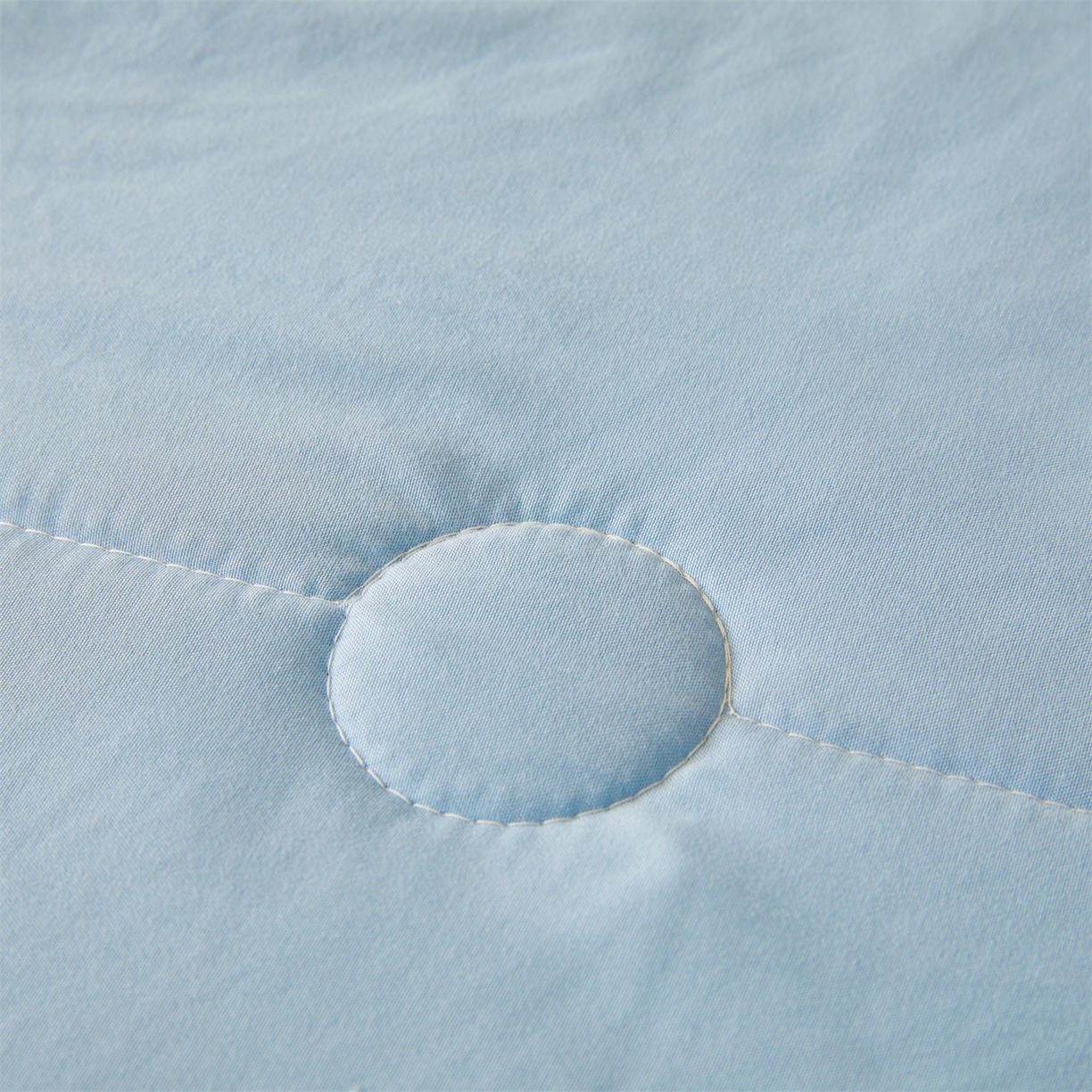 91家纺网 家纺一手货源 找家纺 罗布斯 2026新款简约纯色风水洗棉双拼夏被新疆棉花被夏凉被空调被(买家秀加微） 天空蓝