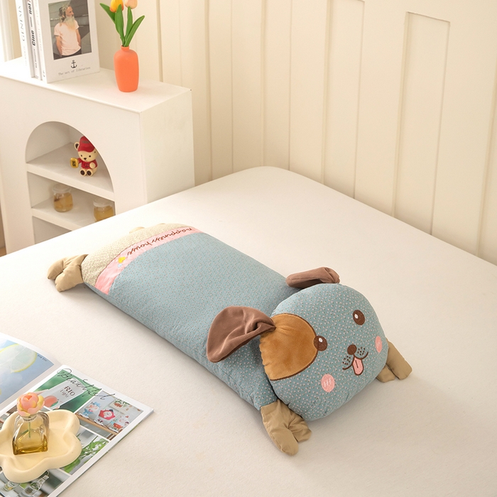 91家纺网 家纺一手货源 找家纺 枕之坊 2026新款趴趴狗荞麦枕枕头枕芯 趴趴狗-浅蓝色