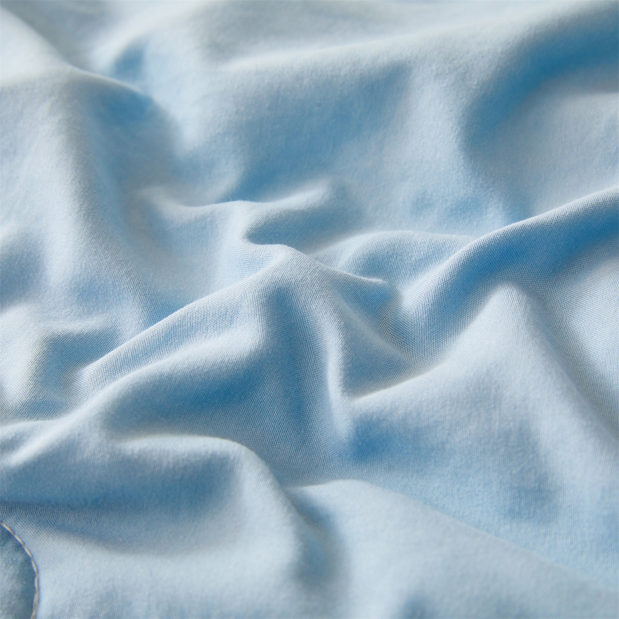 91家纺网 家纺一手货源 找家纺 罗布斯 2026新款简约纯色风水洗棉双拼夏被新疆棉花被夏凉被空调被(买家秀加微） 天空蓝拼灰