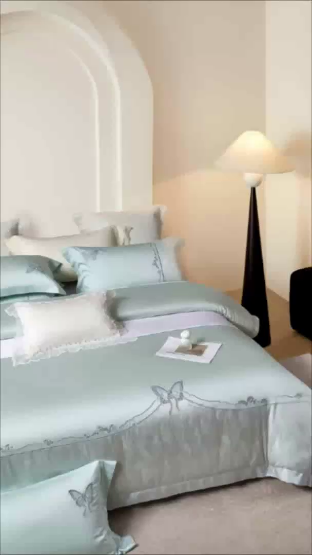 91家纺网 家纺一手货源 找家纺 （总）蒂爵 2026新款天丝棉提花四件套  羽梦系列