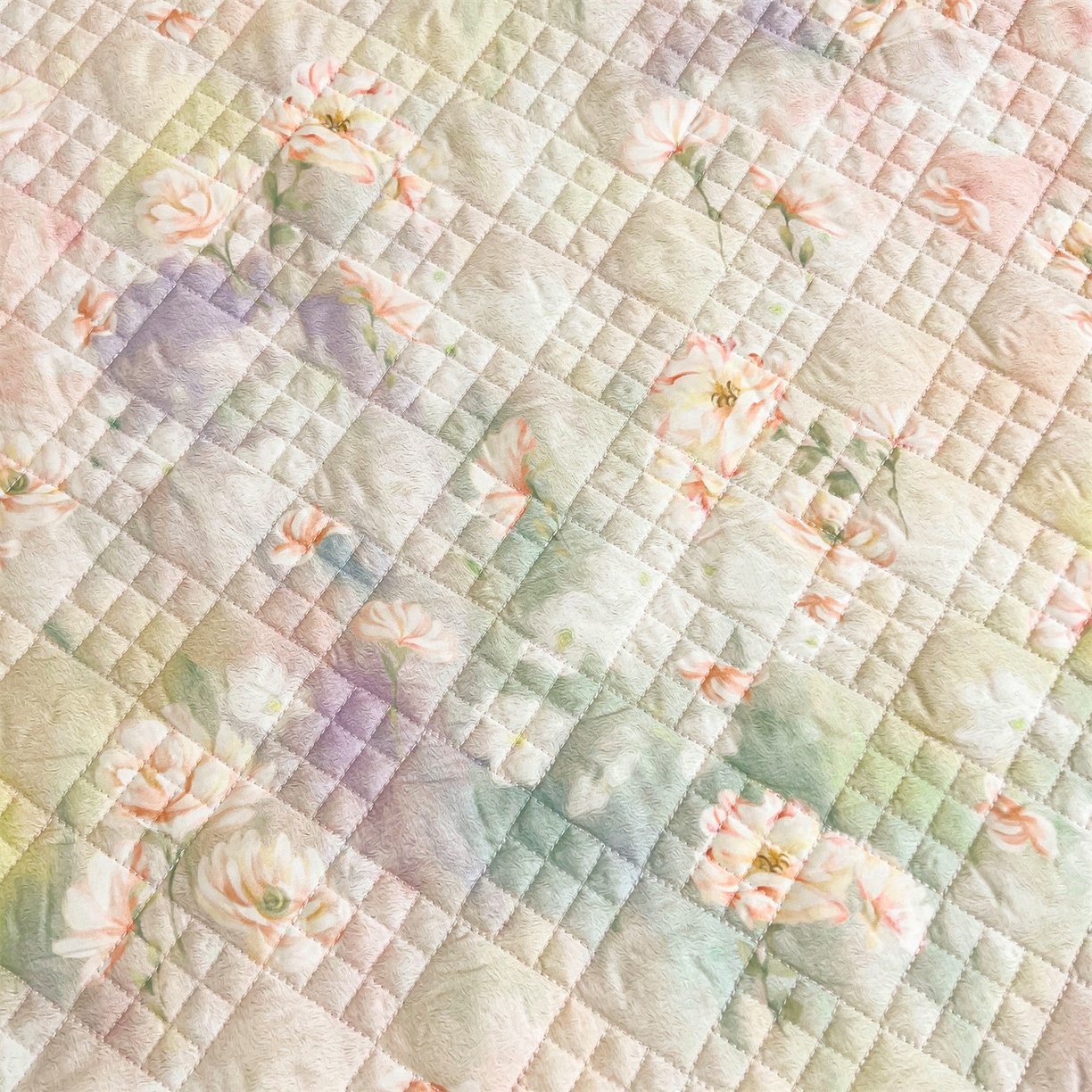 91家纺网 家纺一手货源 找家纺 宜凡 2026新款莱赛尔夹棉床盖单件床盖三件套 鸢尾幽梦