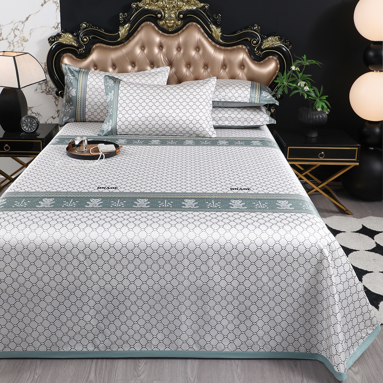 91家纺网 家纺一手货源 找家纺 （总）悦织湾家纺 2026新款印花冰丝席三件套斜纹加厚冰丝凉席套件可机洗可折叠夏凉席子