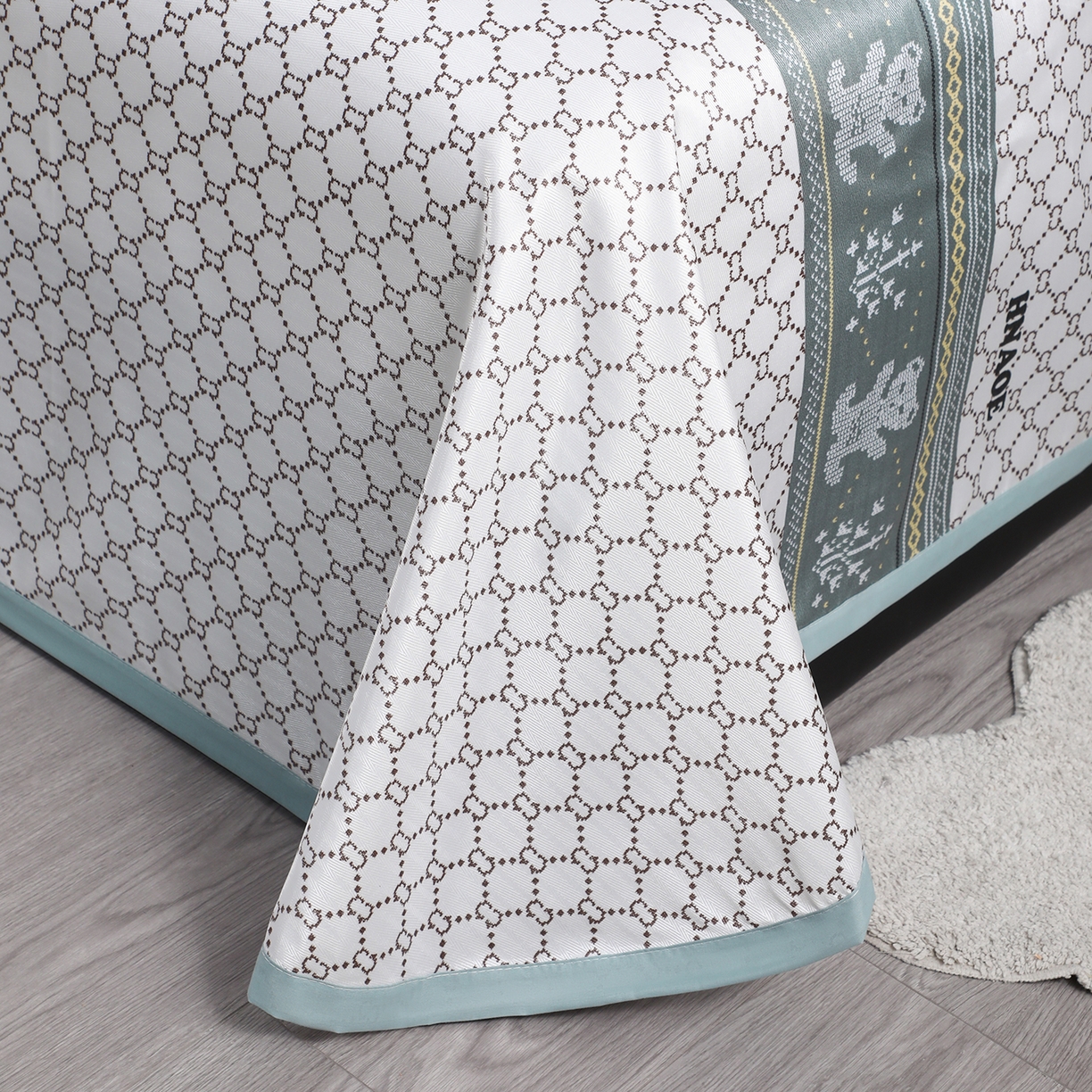 91家纺网 家纺一手货源 找家纺 （总）悦织湾家纺 2026新款印花冰丝席三件套斜纹加厚冰丝凉席套件可机洗可折叠夏凉席子