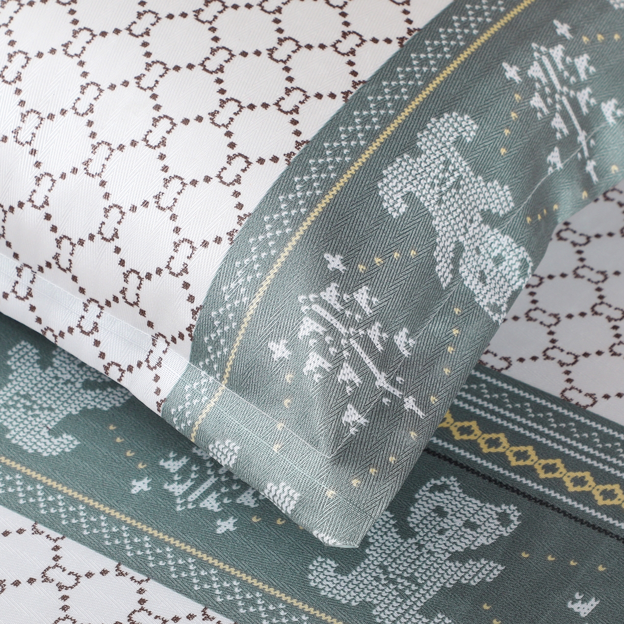 91家纺网 家纺一手货源 找家纺 悦织湾家纺 2026新款印花冰丝席三件套斜纹加厚冰丝凉席套件可机洗可折叠夏凉席子 贵族风范