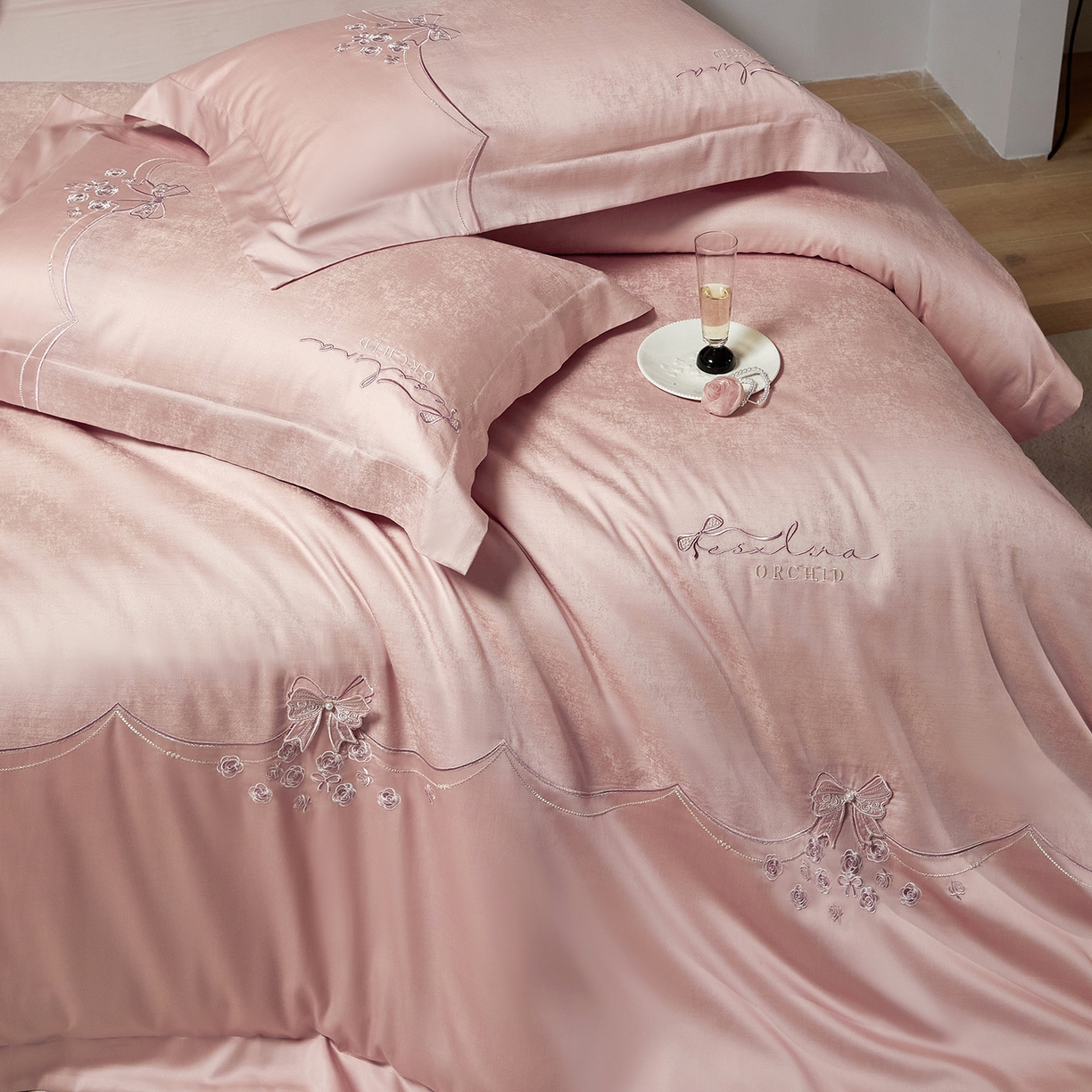 91家纺网 家纺一手货源 找家纺 （总）蒂爵 2026新款天丝棉提花四件套 赛琳娜系列