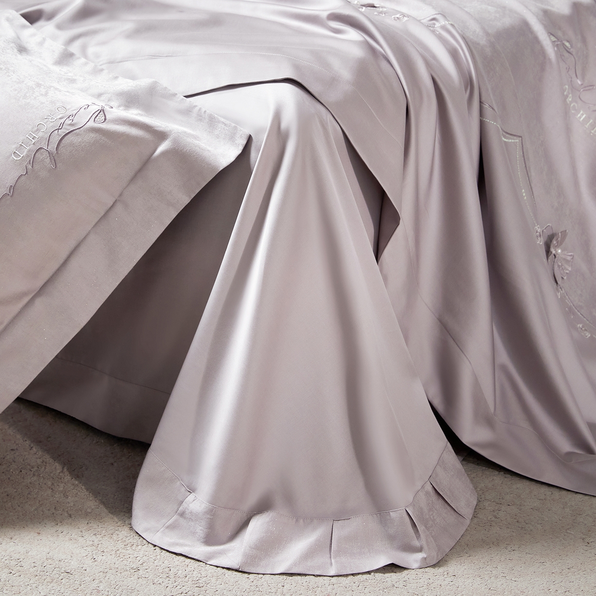 91家纺网 家纺一手货源 找家纺 蒂爵 2026新款天丝棉提花四件套 时尚灰